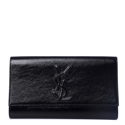 Saint Laurent Textured Patent Monogram Small Belle De Jour Clutch Black 1 of 7