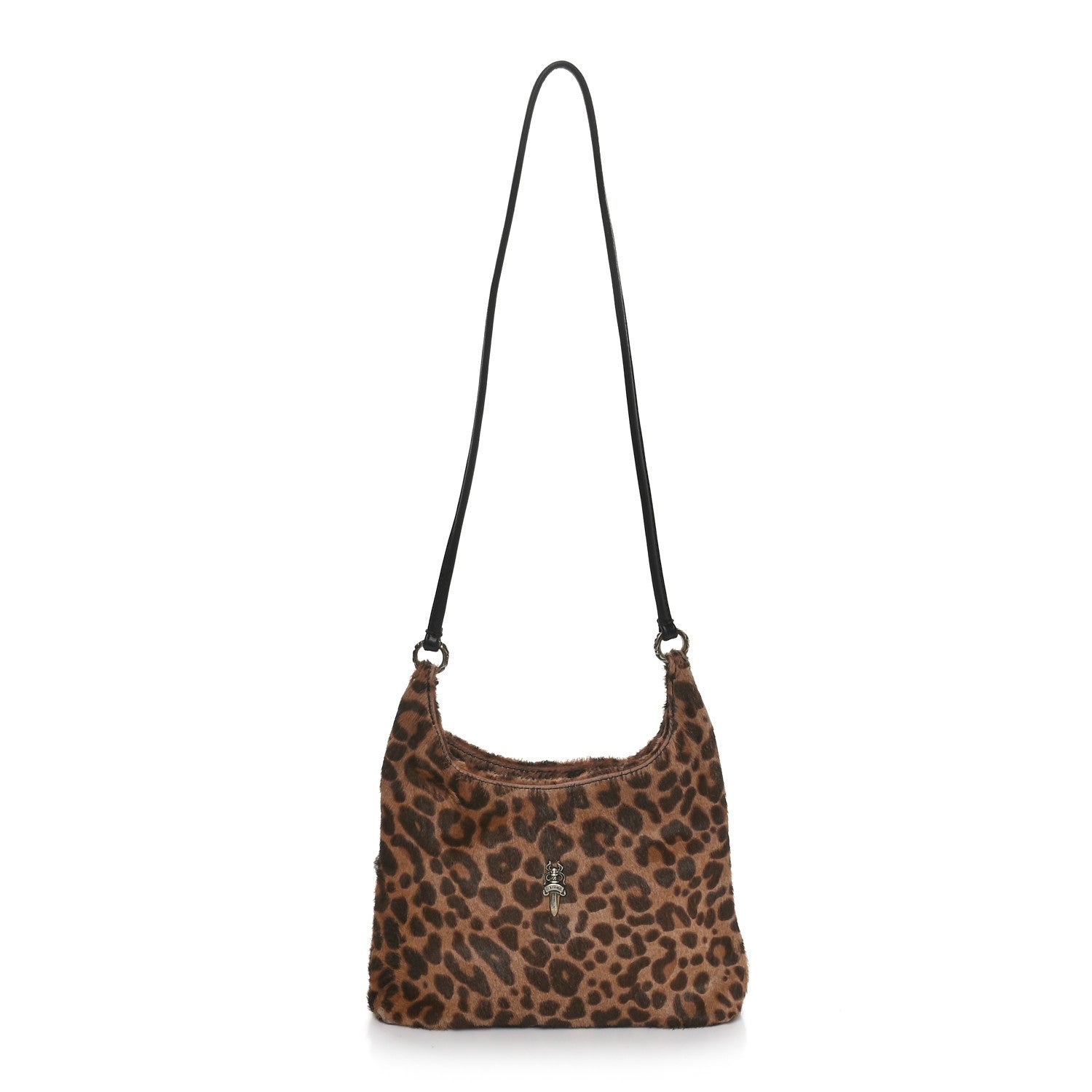 Chrome Hearts Pony Hair Calfskin Leopard Print Hobo Bag Brown 1 of 9