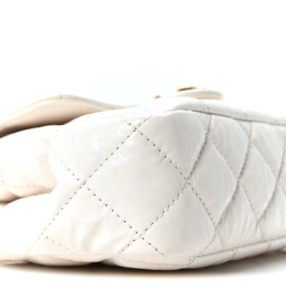 Chanel Shiny Crumpled Calfskin Quilted Small Wavy CC Hobo White 9 of 10