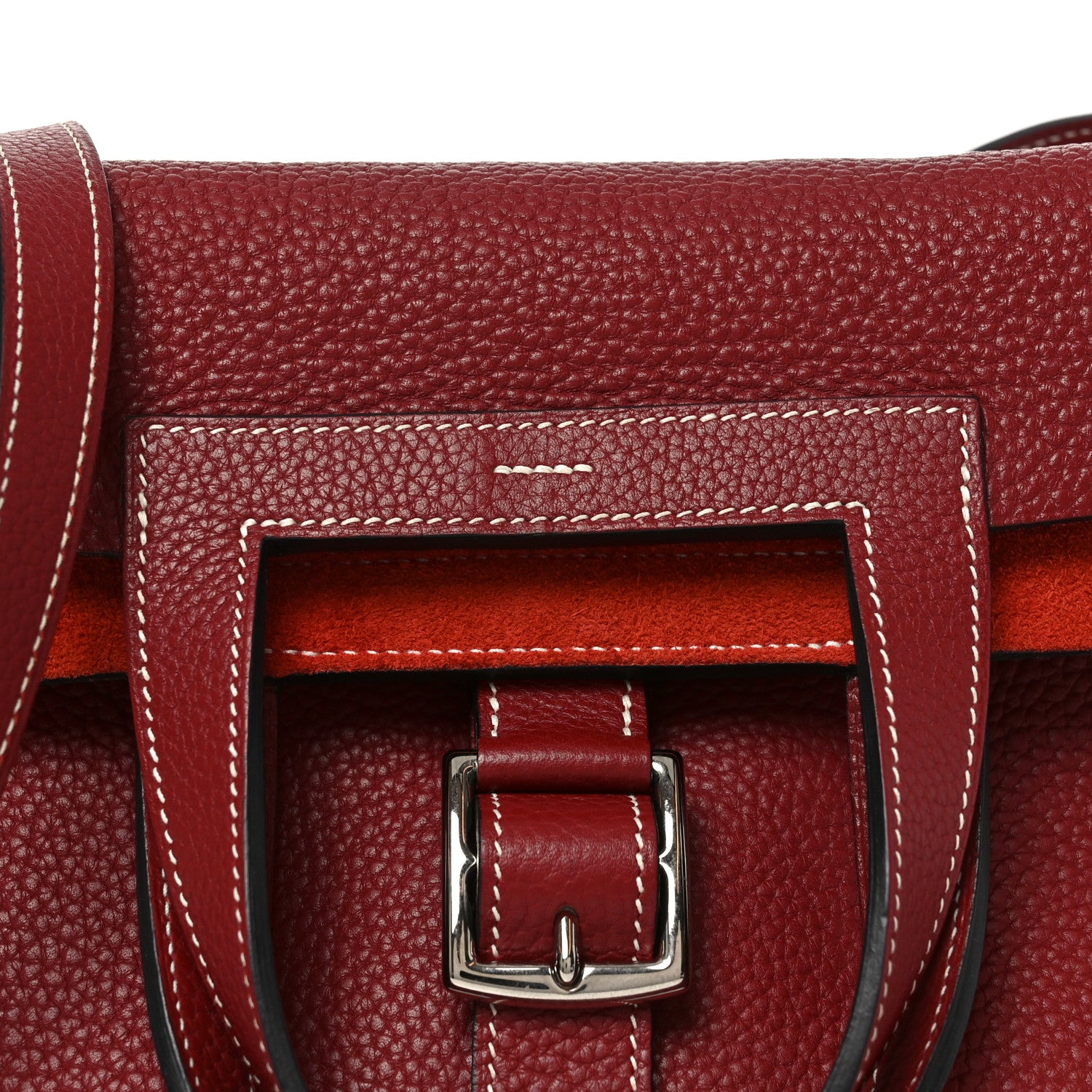 Hermes Taurillon Clemence Halzan 31 GM Rouge Grenat 8 of 10