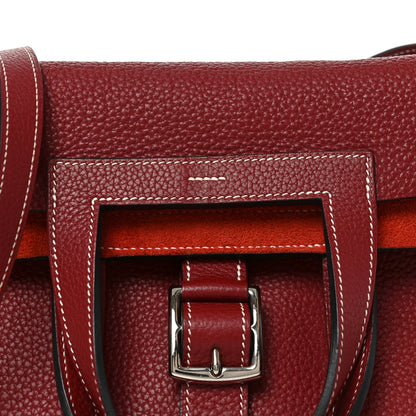 Hermes Taurillon Clemence Halzan 31 GM Rouge Grenat 8 of 10