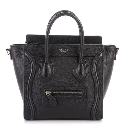 Celine Drummed Calfskin Nano Luggage Black 1 of 7