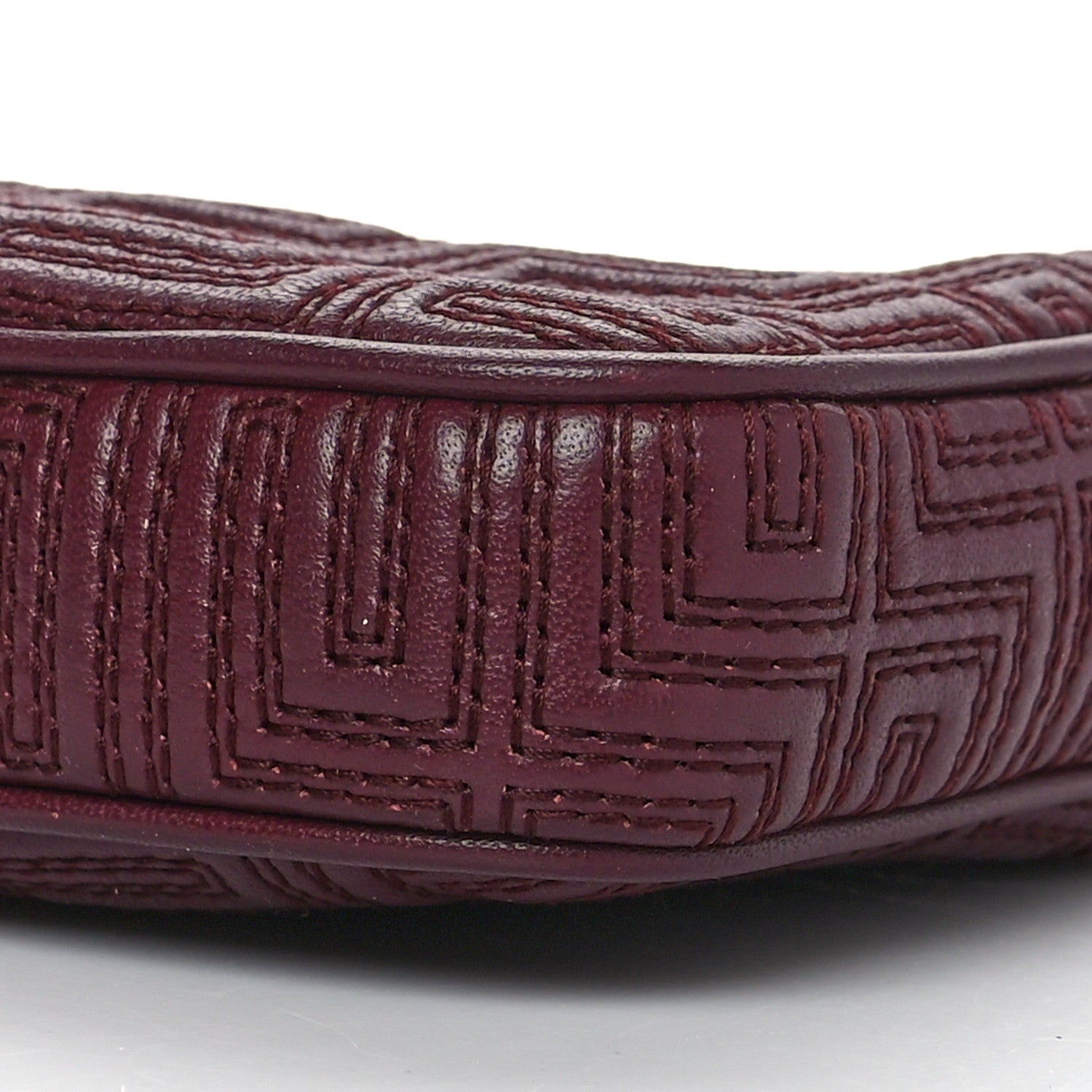 Versace Nappa Quilted Palazzo Chain Crossbody Bag Burgundy 8 of 10