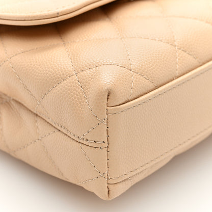 Chanel Caviar Quilted Coco Handle Clutch With Chain Beige 9 of 10