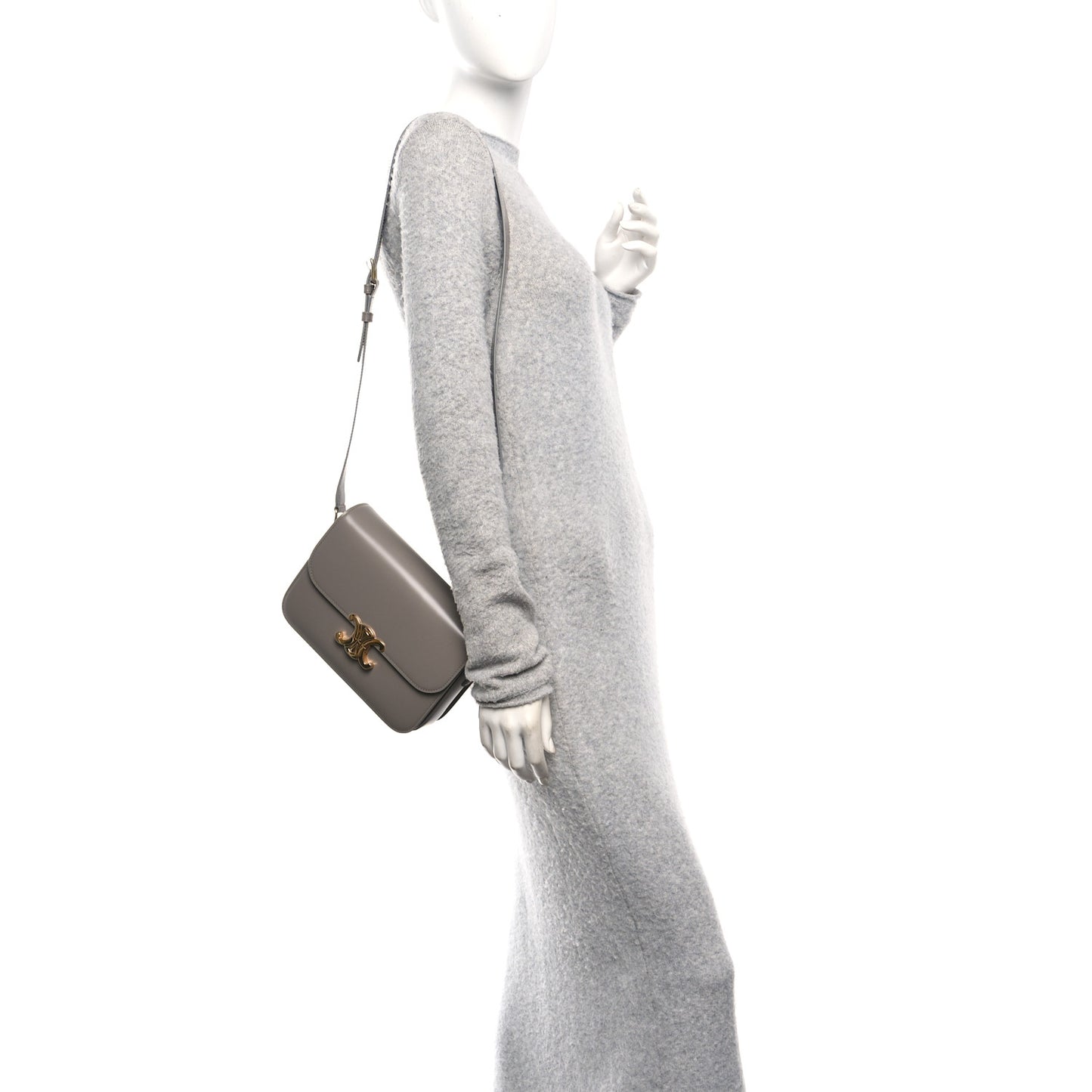 Shiny Calfskin Medium Triomphe Pebble