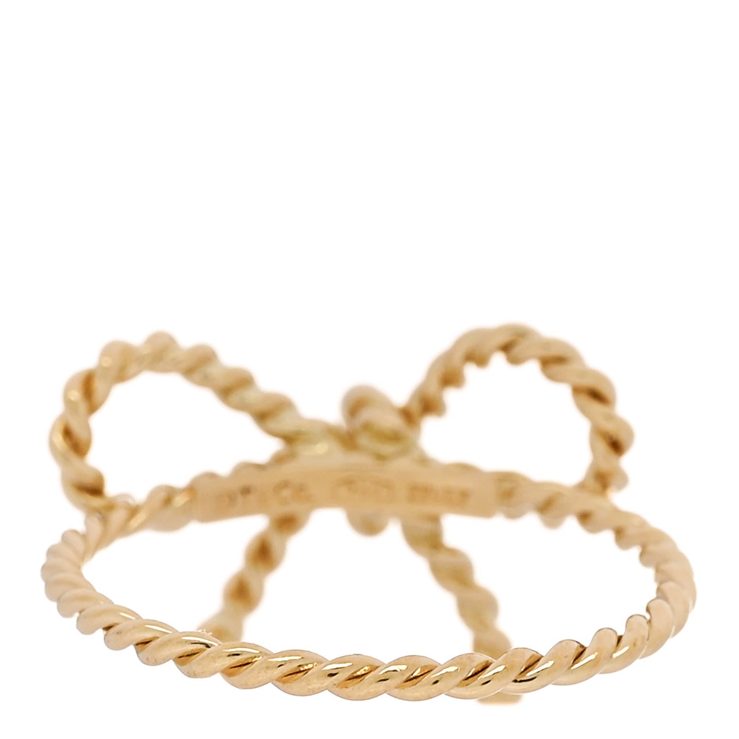 Tiffany 18K Yellow Gold Twist Bow Ring 52 6 3 of 4