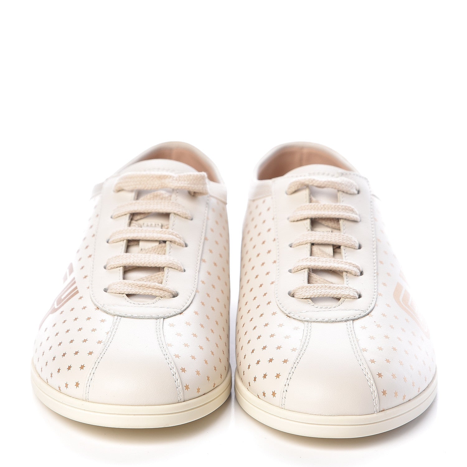 Gucci X SEGA Calfskin GUCCY Stars Womens Falacer Sneakers 37.5 White 2 of 10