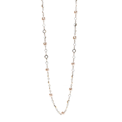 Chanel Crystal Pearl CC Long Necklace Gold 1 of 4