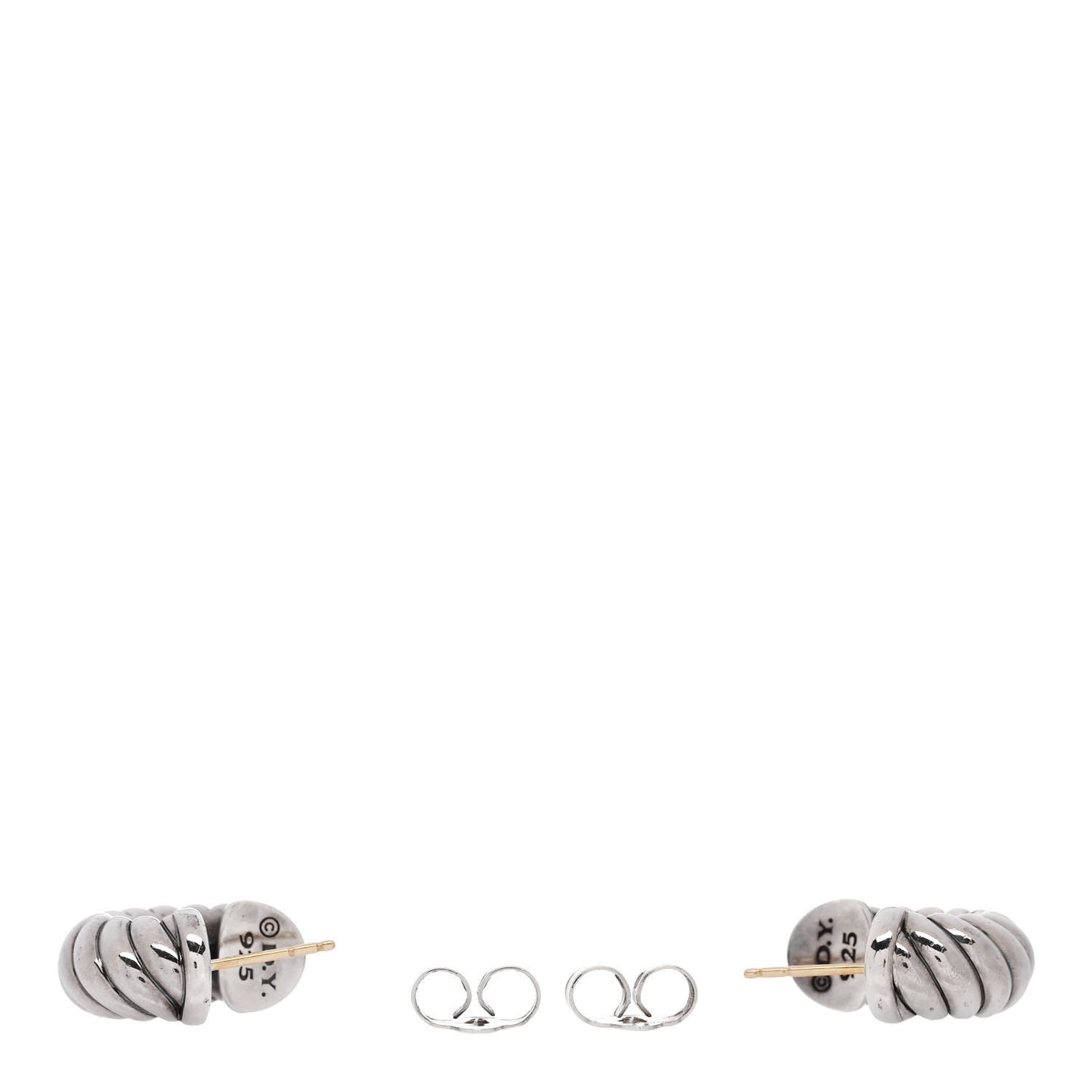 Sterling Silver Sculpted Cable Shrimp Earrings