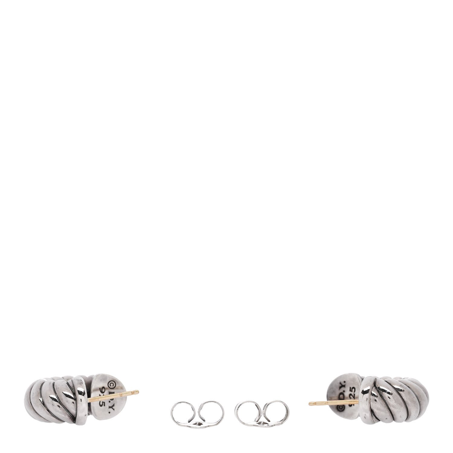 David Yurman Sterling Silver Sculpted Cable Shrimp Earrings 3 of 4