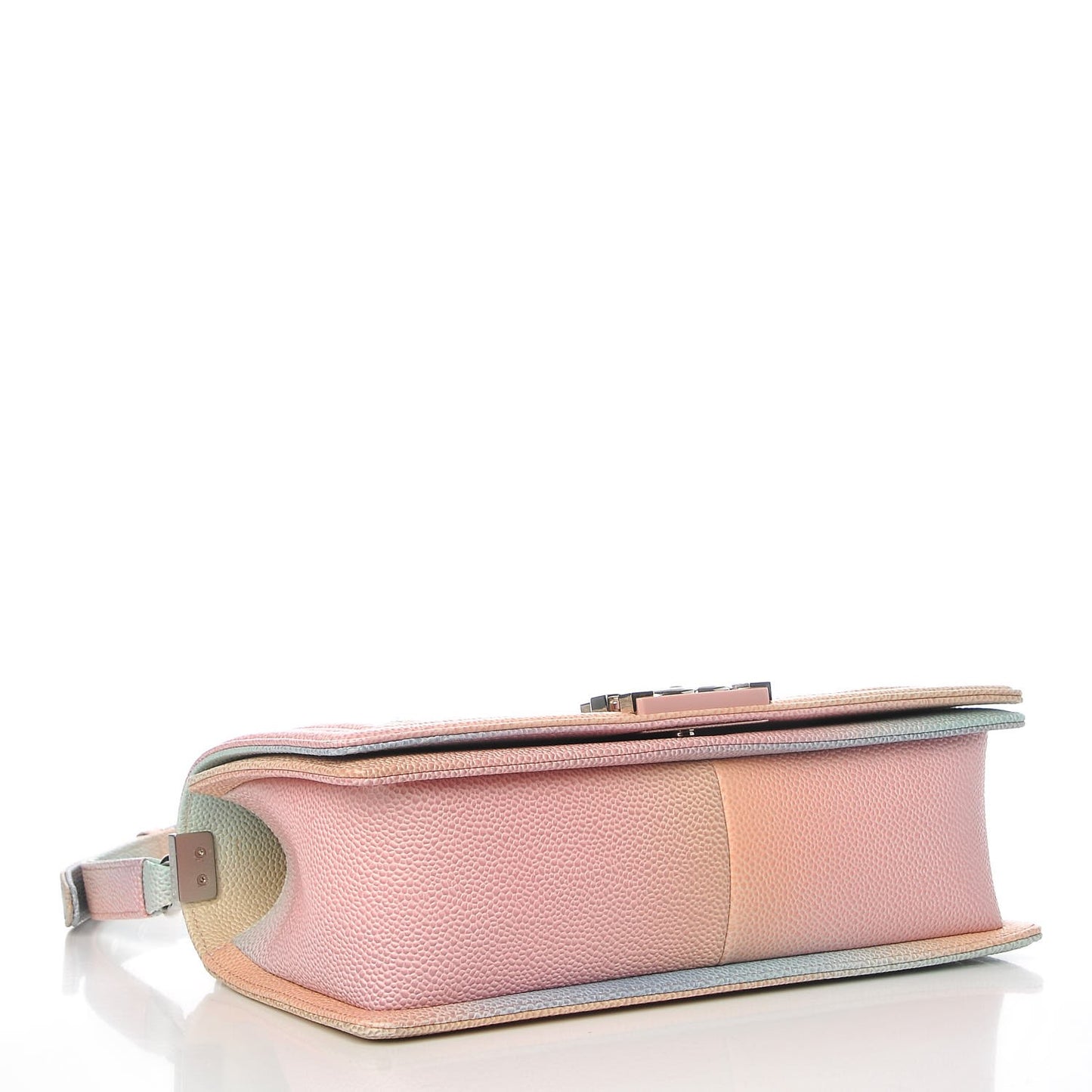 Caviar Quilted Medium Rainbow Boy Flap Pink Multicolor
