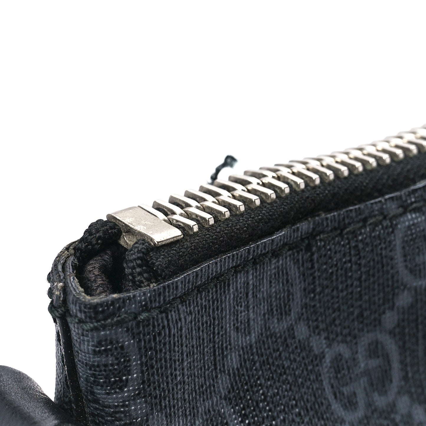 Soft GG Supreme Monogram Appia Calfskin Web East West Messenger Bag Black Grey