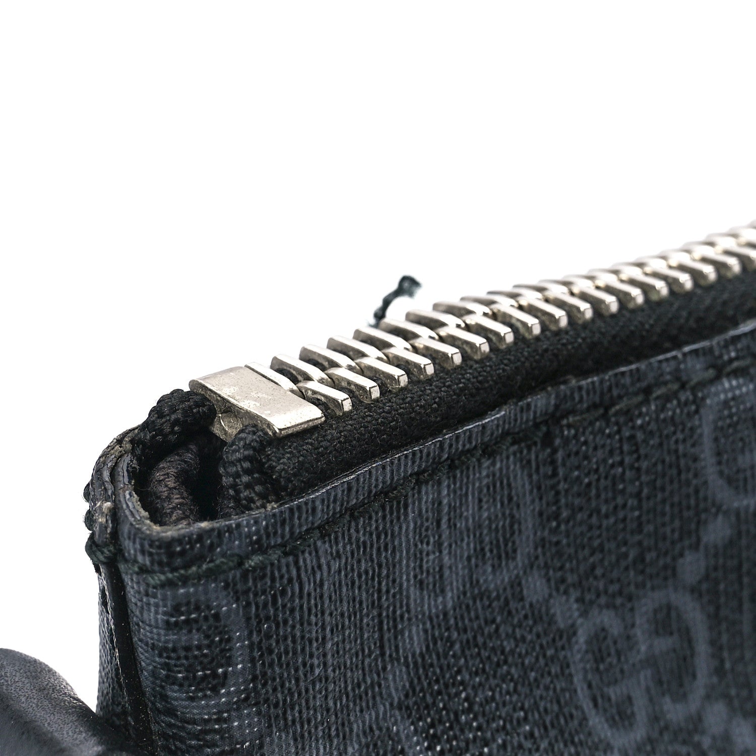 Gucci Soft GG Supreme Monogram Appia Calfskin Web East West Messenger Bag Black Grey 12 of 13