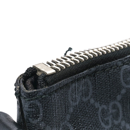 Gucci Soft GG Supreme Monogram Appia Calfskin Web East West Messenger Bag Black Grey 12 of 13
