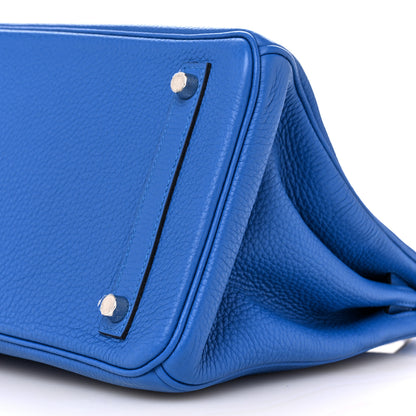 Hermes Taurillon Clemence Verso Birkin 30 Bleu Zellige Bleu Paradise 10 of 13