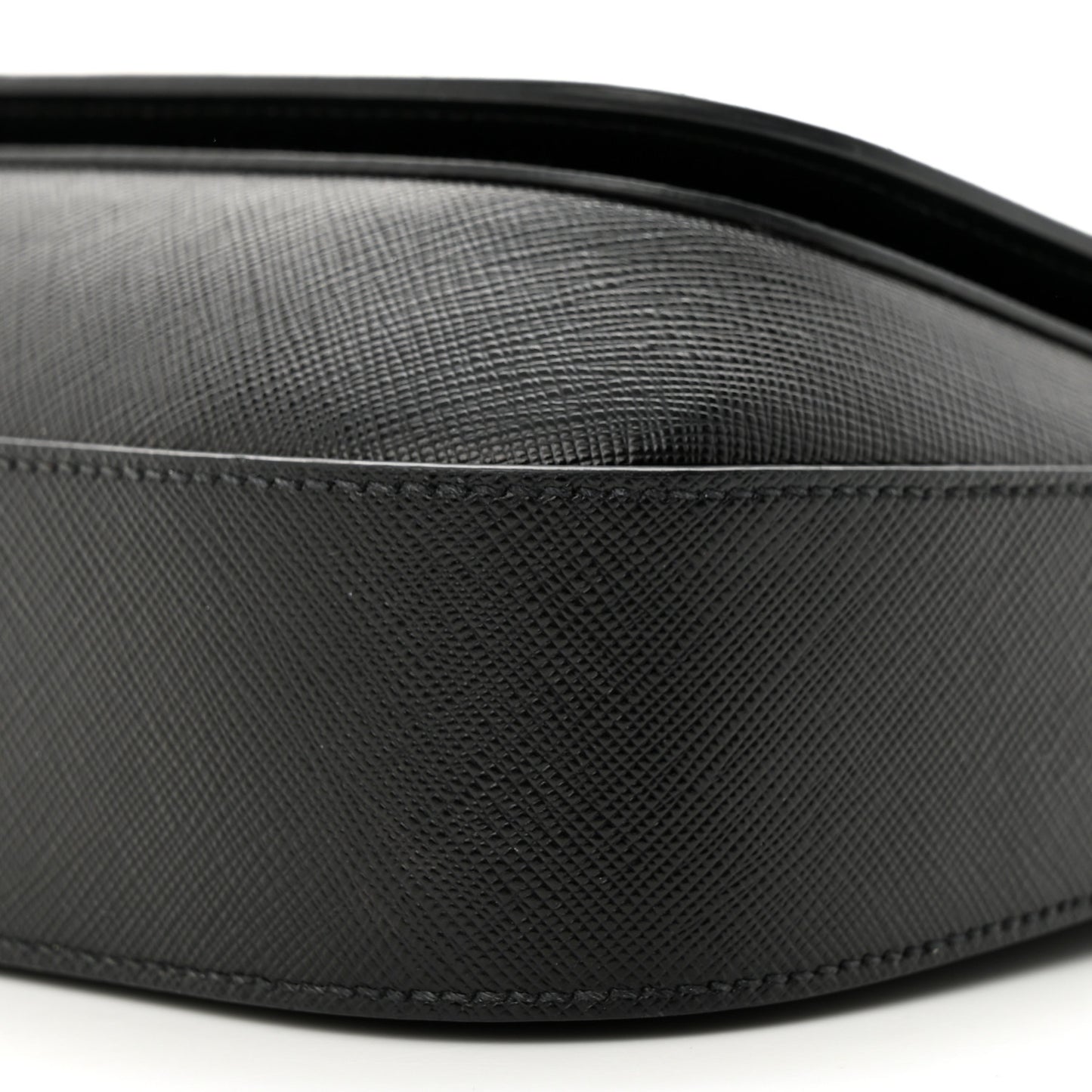 Saffiano Flap Shoulder Bag Black