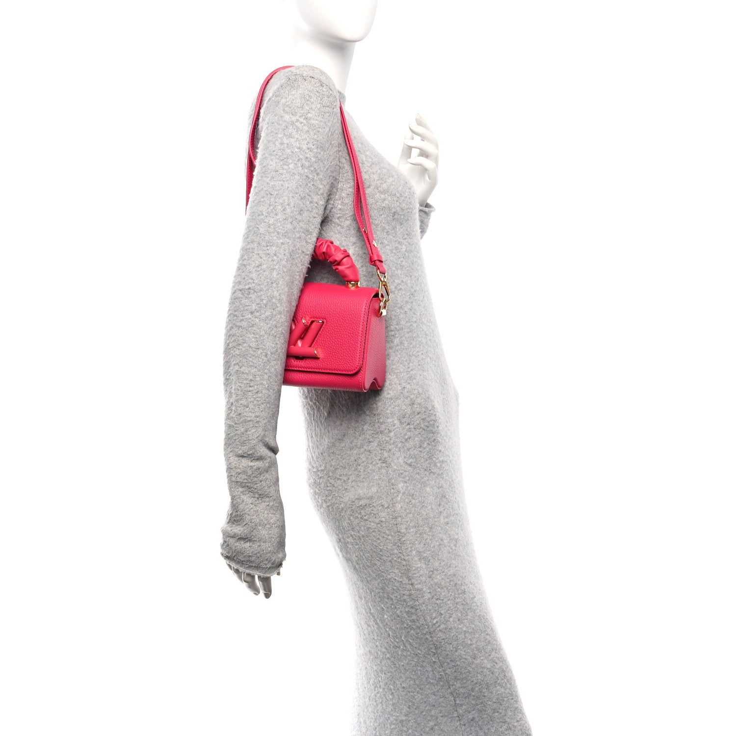 Louis Vuitton Taurillon Smooth Calfskin Scrunchie Twist One Handle PM Pondichery Pink 2 of 11