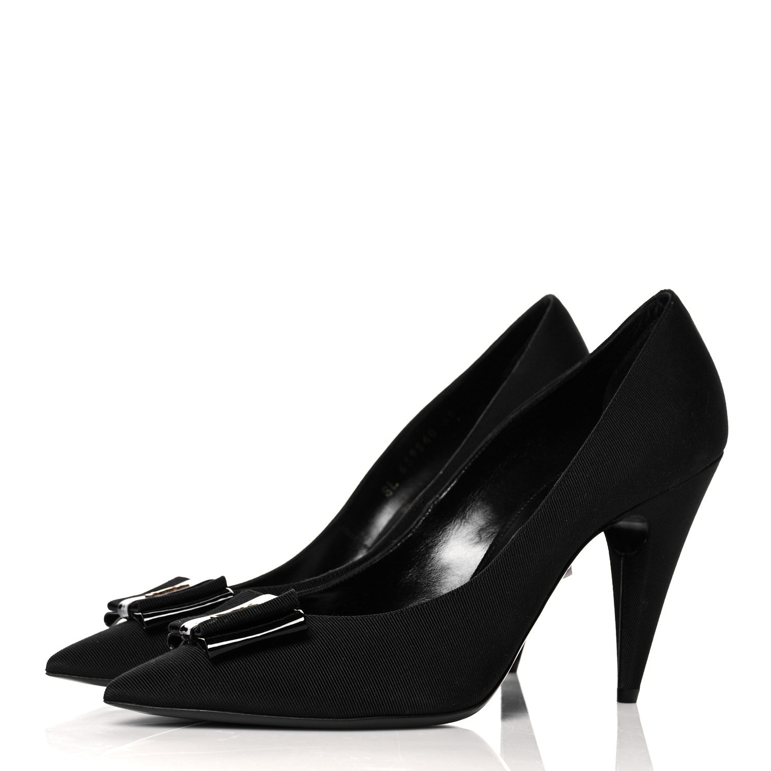 Saint Laurent Calfskin Bow Anais Pumps 40 Black 3 of 10