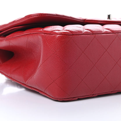 Chanel Caviar Quilted Jumbo Double Flap Dark Red 10 of 15