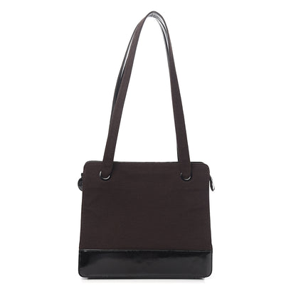 Chanel Patent Jersey Shoulder Bag Dark Brown 1 of 11