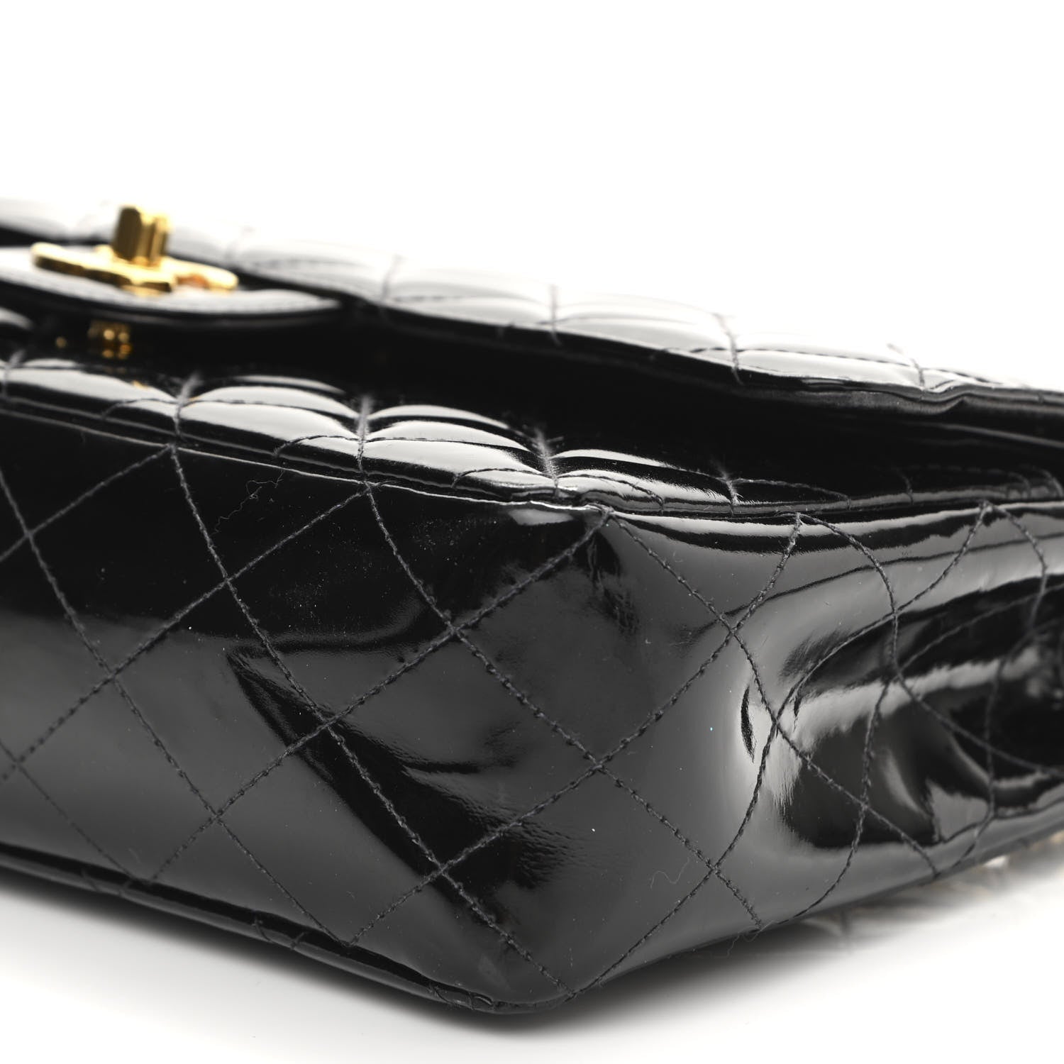 Chanel Patent Quilted Medium Double Flap Black 10 of 12