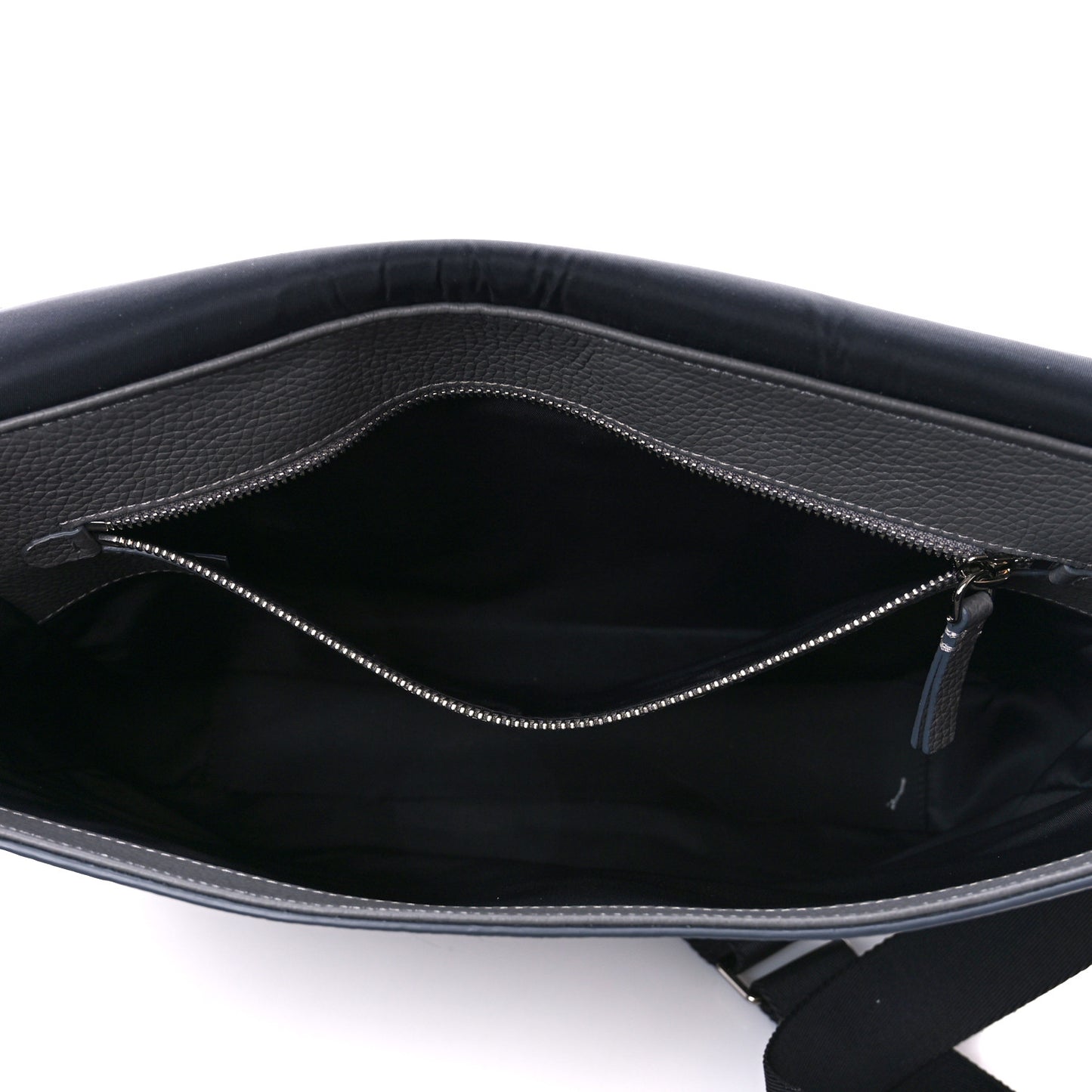 Calfskin Logo Messenger Charcoal Grey