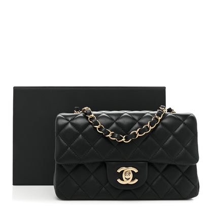 Chanel Lambskin Quilted Mini Rectangular Flap Black 10 of 10