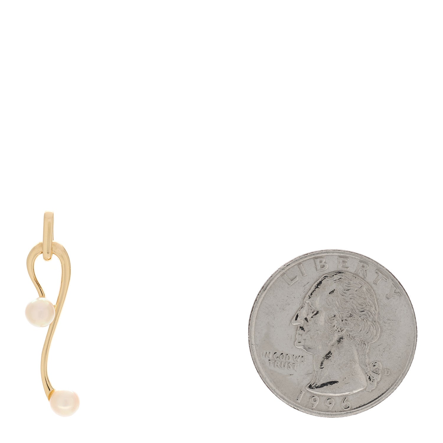Mikimoto 14K Yellow Gold Akoya Cultured Pearl 4mm Double Drop Pendant 2 of 3