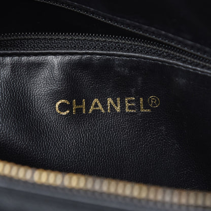 Chanel Caviar Chevron Top Handle Bag Black 6 of 14