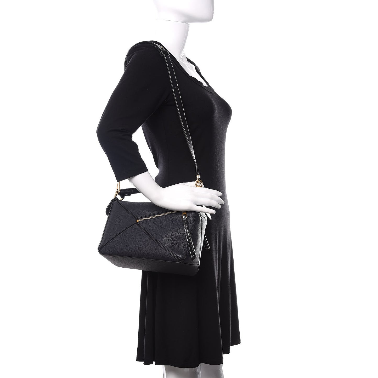 Calfskin Small Puzzle Bag Midnight Blue Black