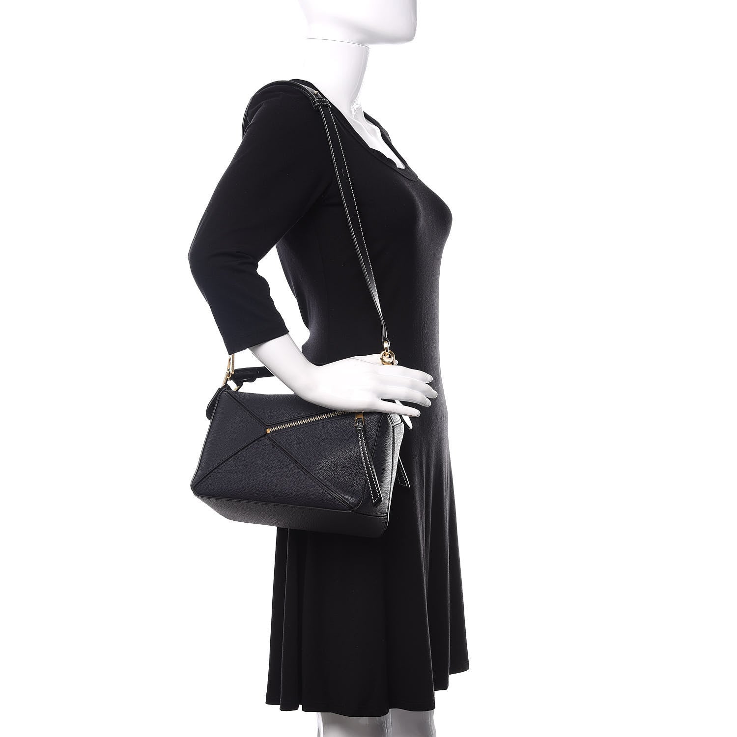 Loewe Calfskin Small Puzzle Bag Midnight Blue Black 2 of 9