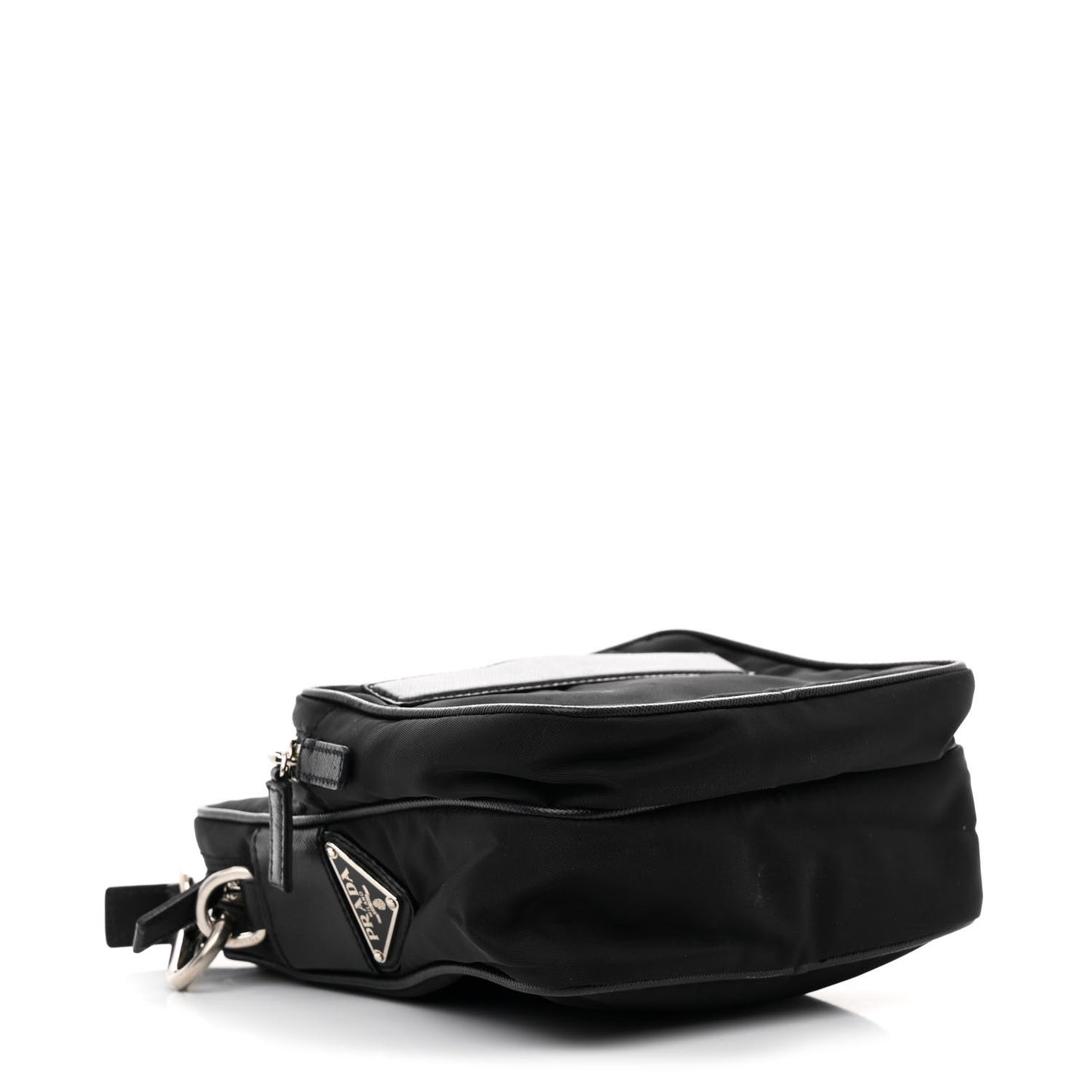 Nylon Vela Saffiano Shoulder Bag Black