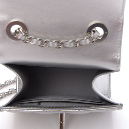 Chanel Metallic Lambskin Quilted Mini Trendy CC Clutch With Chain Silver 5 of 10