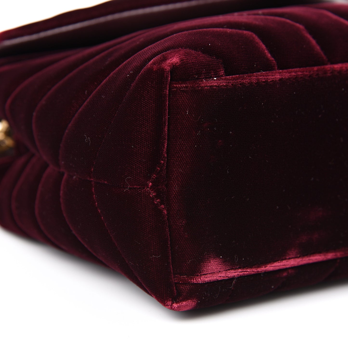 Velvet Y Quilted Monogram Small Loulou Chain Satchel Burgundy