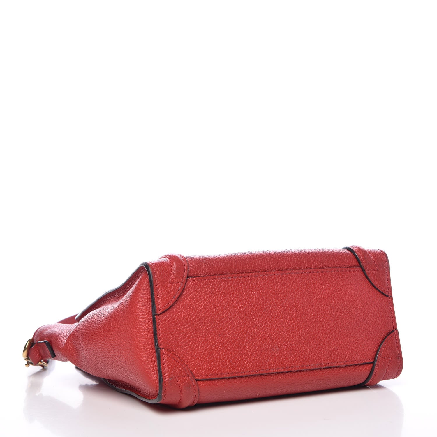 Celine Drummed Calfskin Nano Luggage Coquelicot 4 of 12