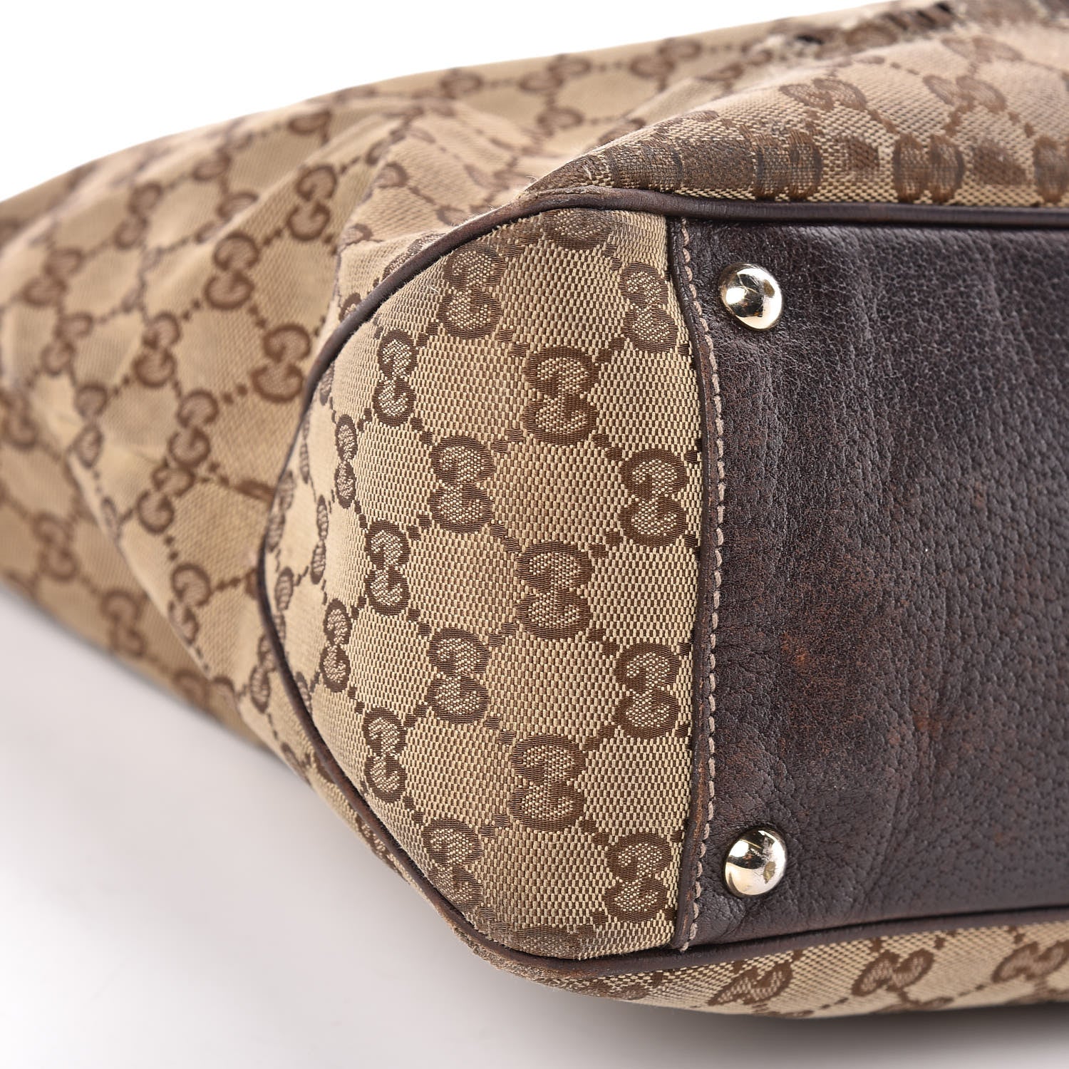 Gucci Monogram Web Tote Brown 19 of 27