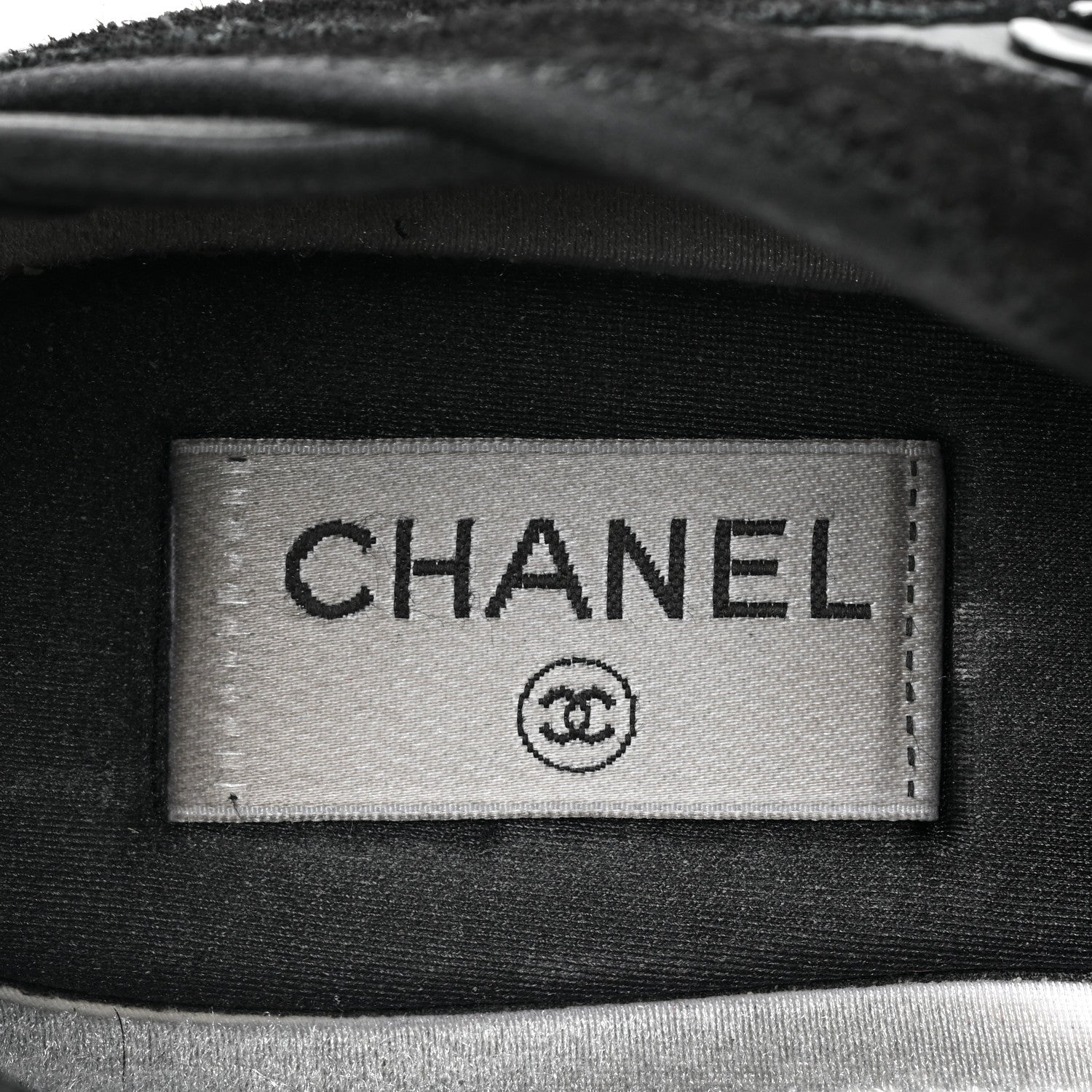 Chanel Velvet Calfskin Mixed Fibers CC Sneakers 40 Black 8 of 11
