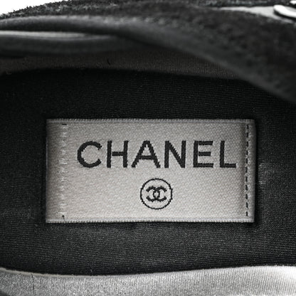 Chanel Velvet Calfskin Mixed Fibers CC Sneakers 40 Black 8 of 11