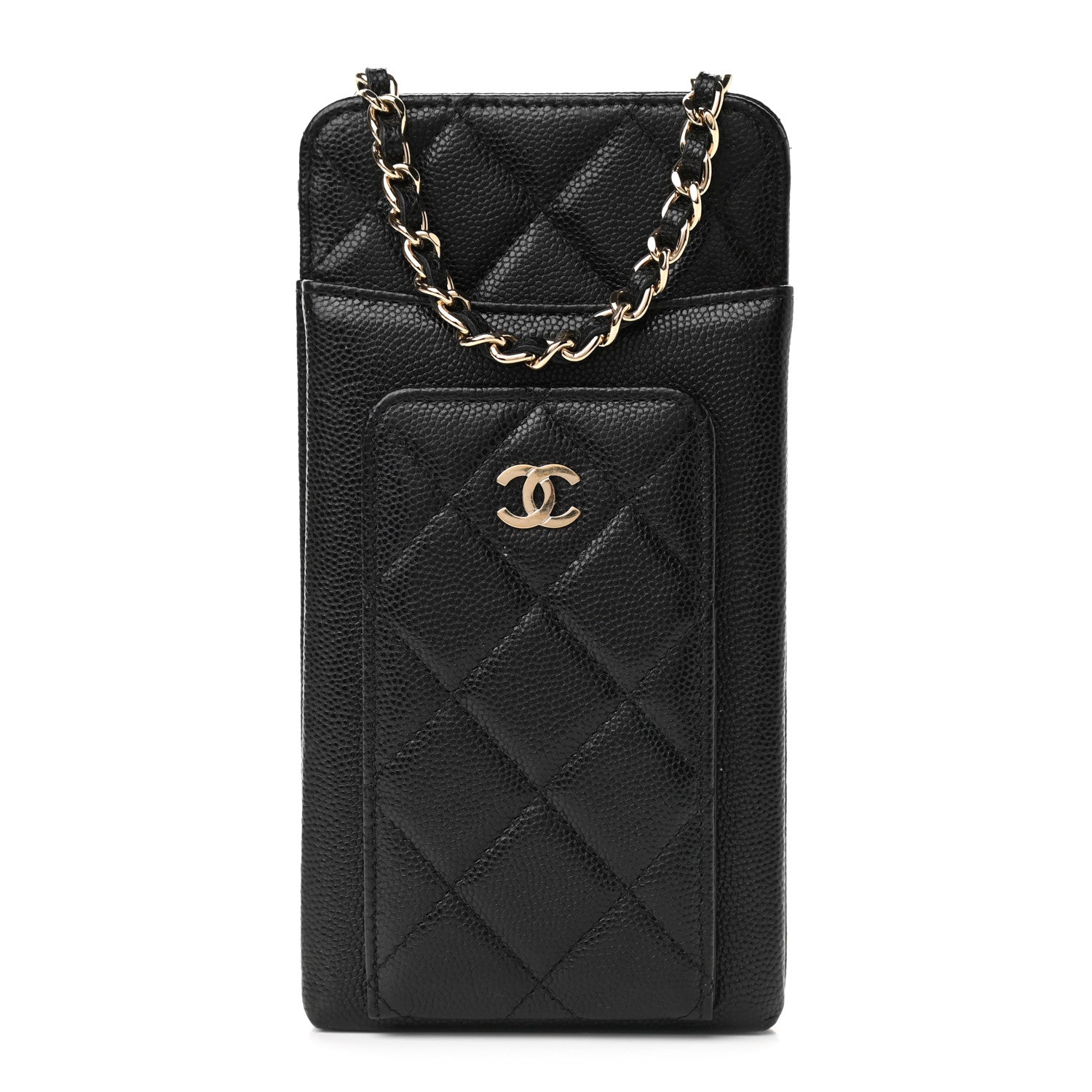 Chanel Caviar Quilted CC Phone Holder Black 1 of 11