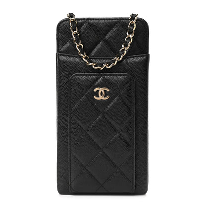 Chanel Caviar Quilted CC Phone Holder Black 1 of 11