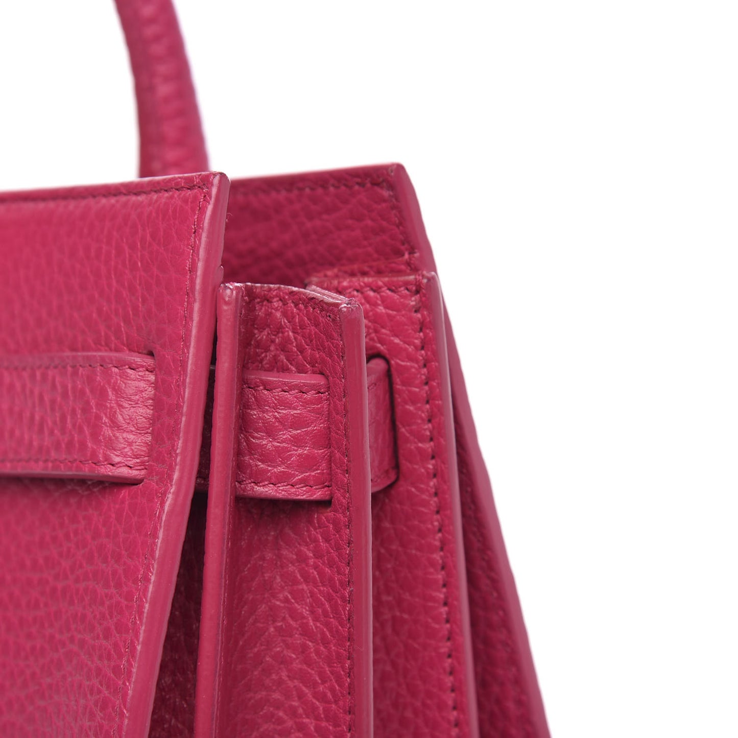 Grained Calfskin Nano Sac De Jour Fuchsia