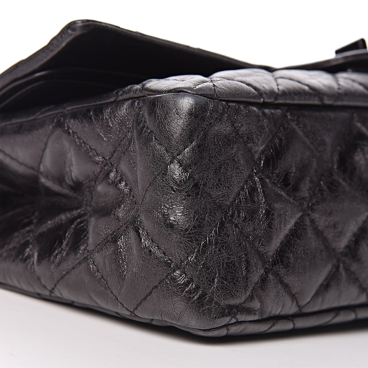 Metallic Aged Calfskin Quilted 2.55 Reissue 227 Flap So Black
