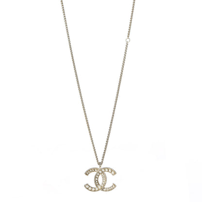 Chanel Pearl CC Pendant Necklace Gold 1 of 6