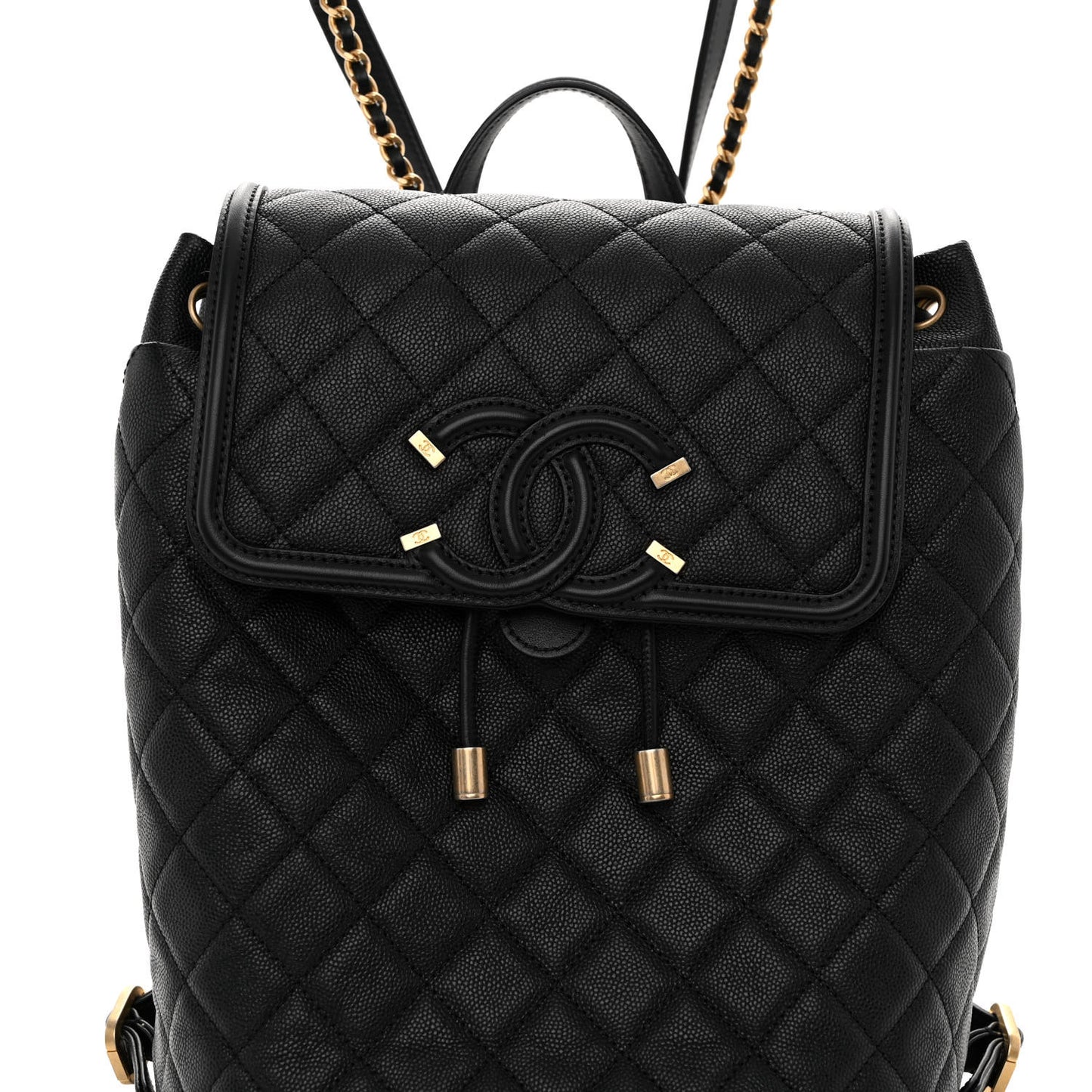 Caviar Quilted Filigree Backpack Black