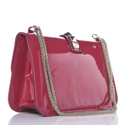 Valentino Garavani Patent Large Glam Lock Rockstud Flap Cyclamin 3 of 6