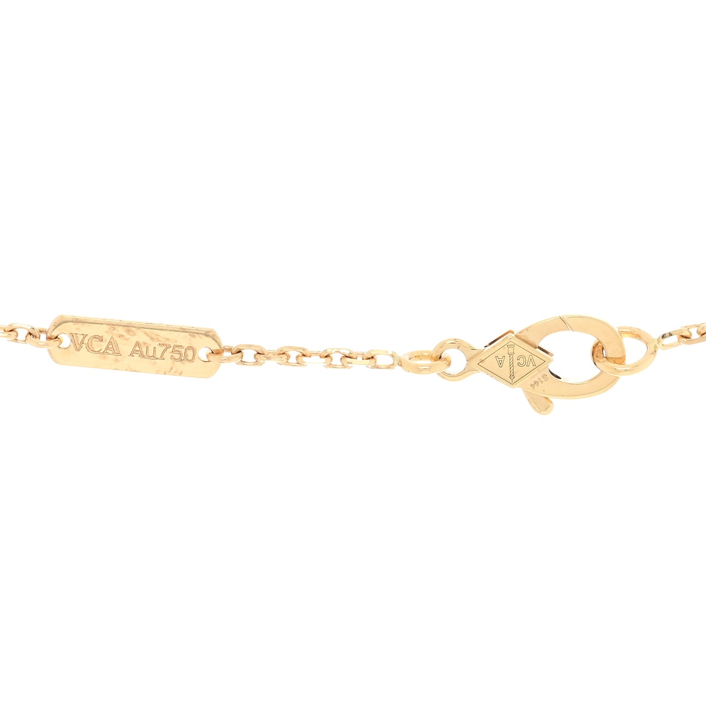18K Yellow Gold Guilloche Vintage Alhambra Pendant Necklace