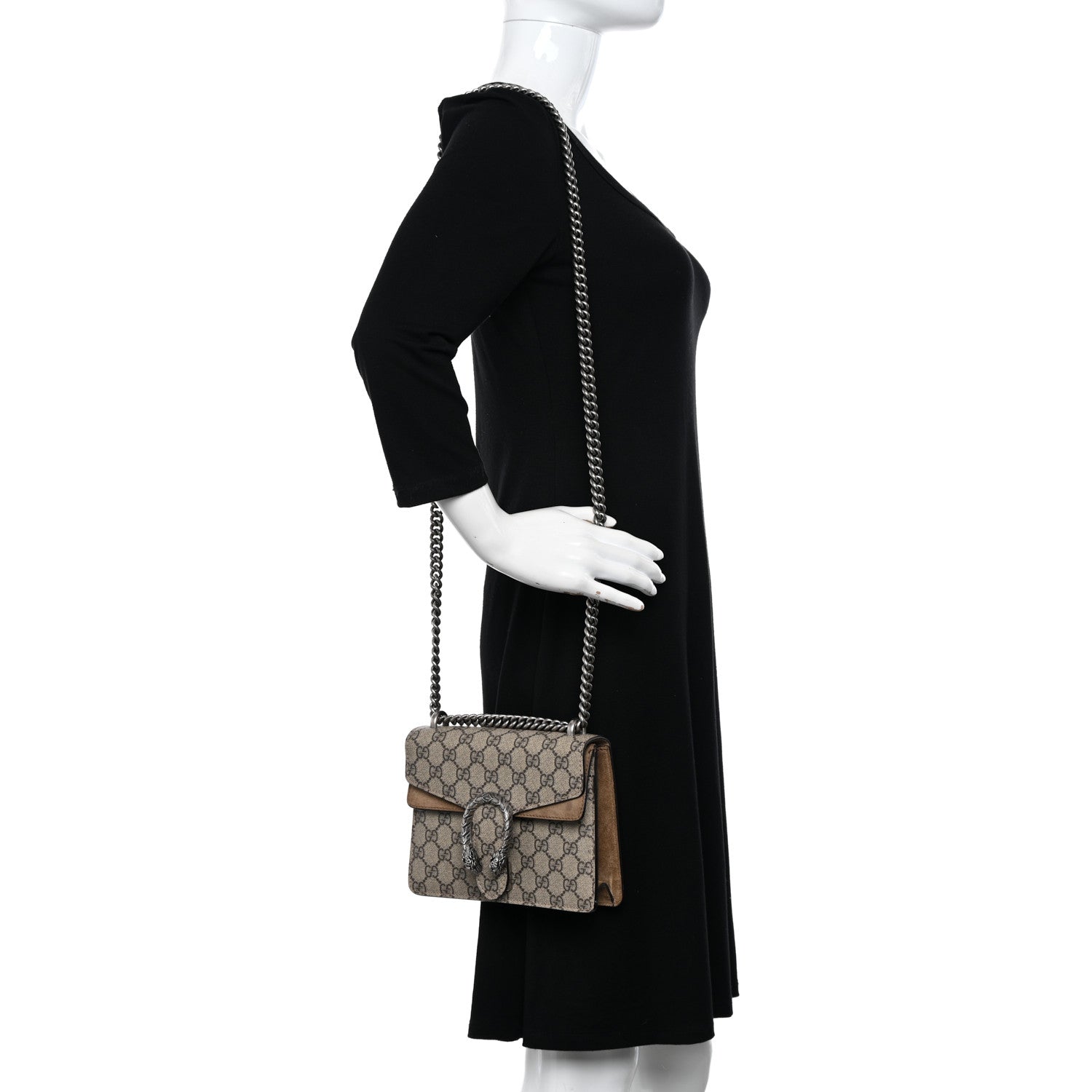 Gucci GG Supreme Monogram Mini Dionysus Shoulder Bag Taupe 2 of 12