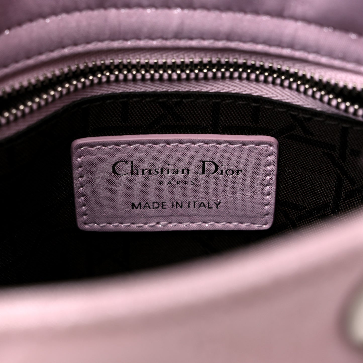 Metallic Lambskin Cannage Mini Lady Dior Lotus