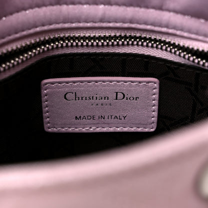 Christian Dior Metallic Lambskin Cannage Mini Lady Dior Lotus 6 of 10