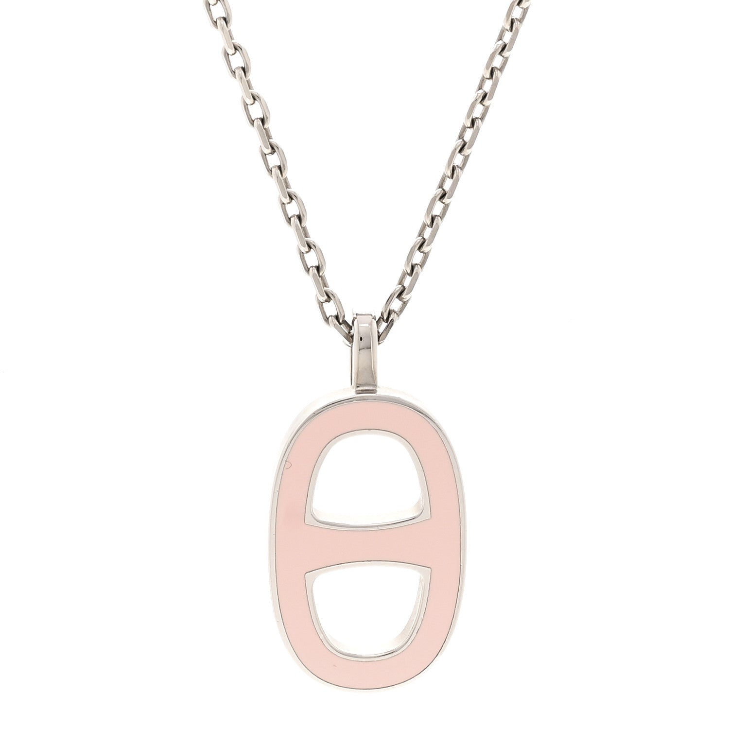 Hermes Laquered Iliade Pendant Necklace Pink 4 of 6